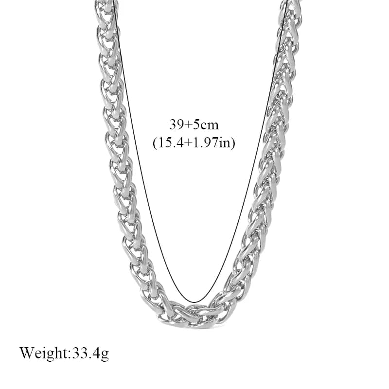 Ruostumaton teräs hopeaketju choker-kaulakoru
