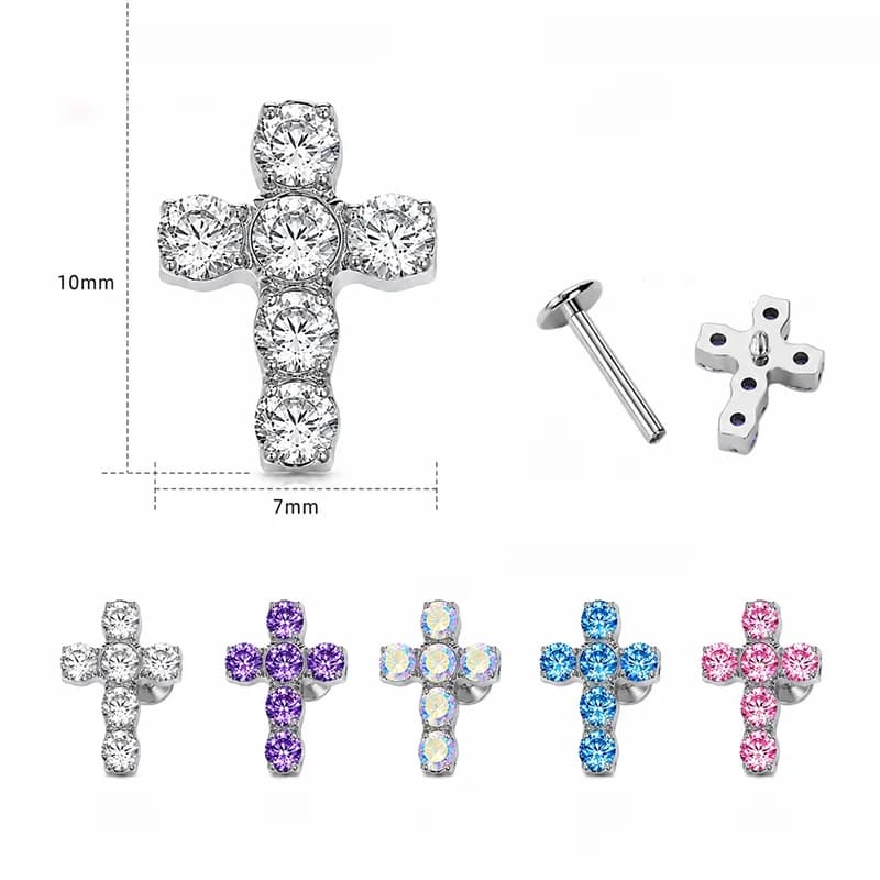 Titaaninen spiraalikisti body piercing, zirkoni