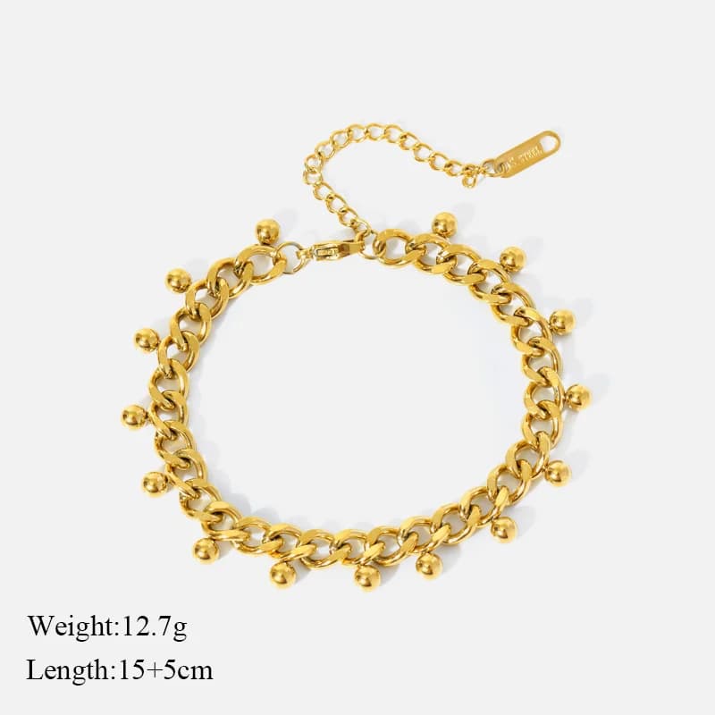 Karkean ketjun choker- ja rannekorusetti, kulta